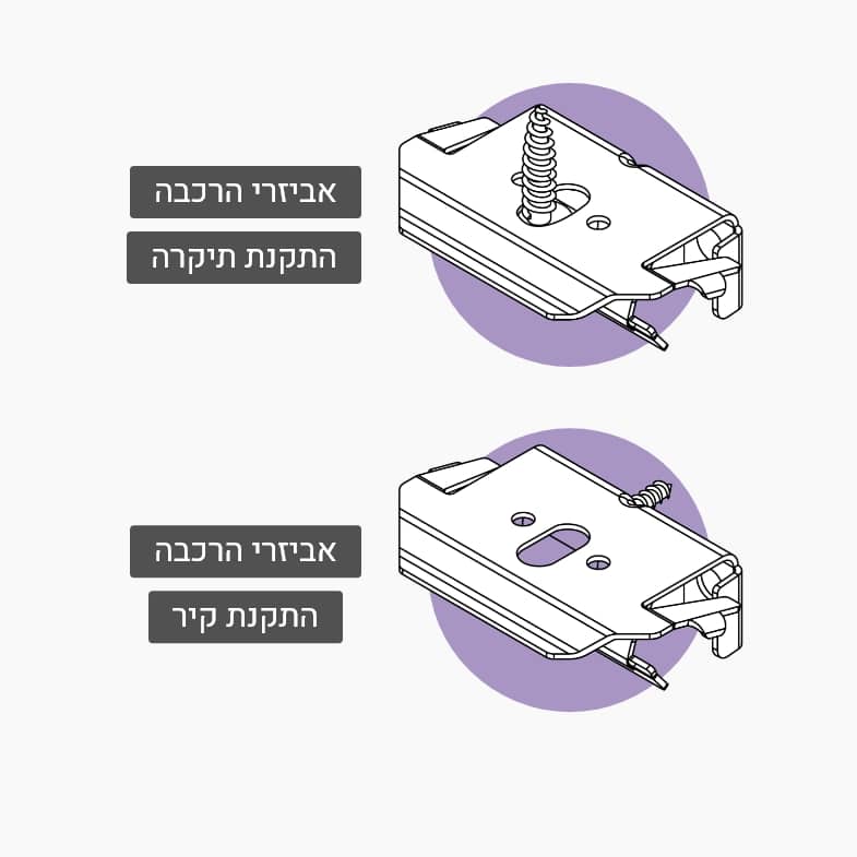 וילון דואט- אביזרי הרכבה