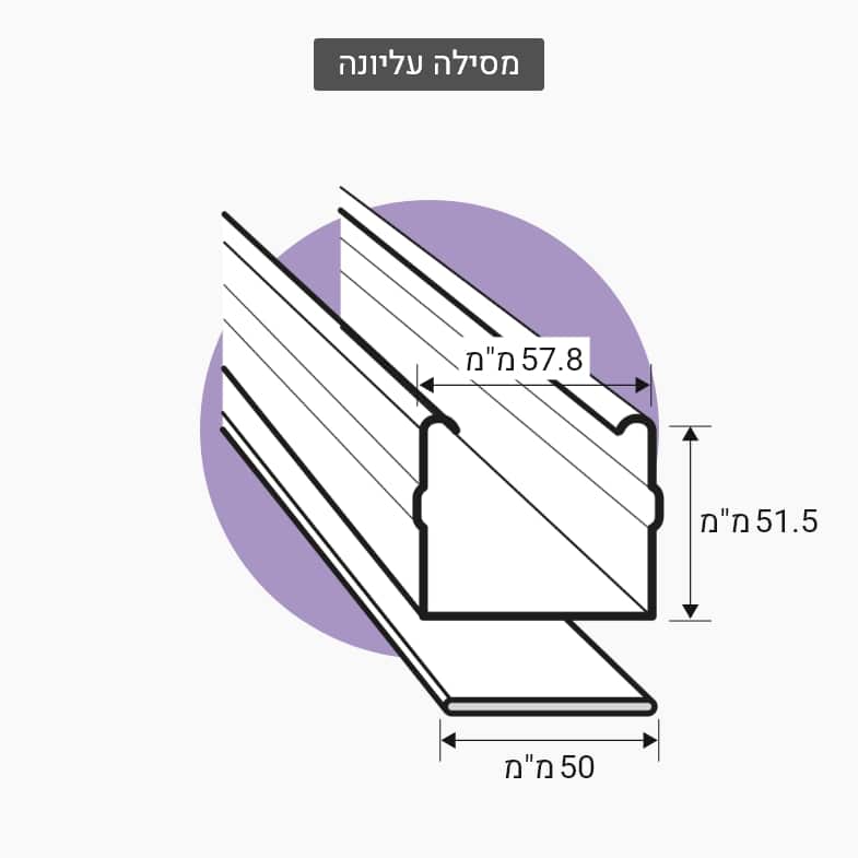 וילון תריס ונציאני עץ 50 מ"מ- מסילה עליונה