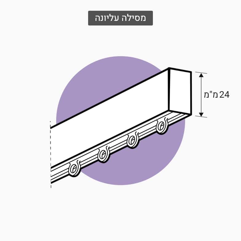 וילון בד - מסילה עליונה